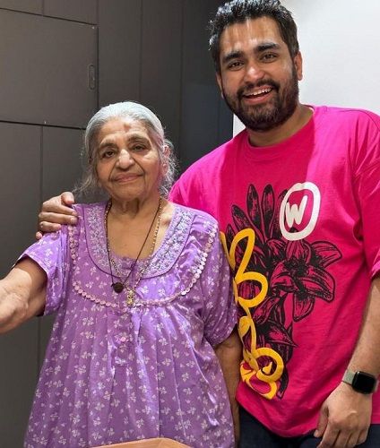 Viraj Ghelani with his maternal grandmother