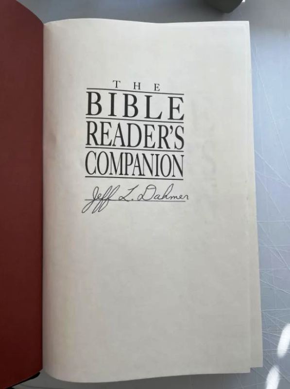 A Bible signed by Jeffrey Dahmer, which he owned in prison