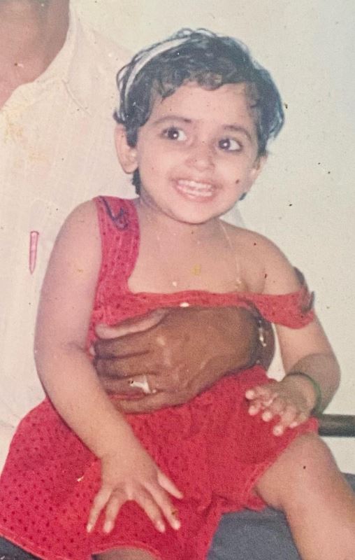 A childhood picture of Anu Sithara