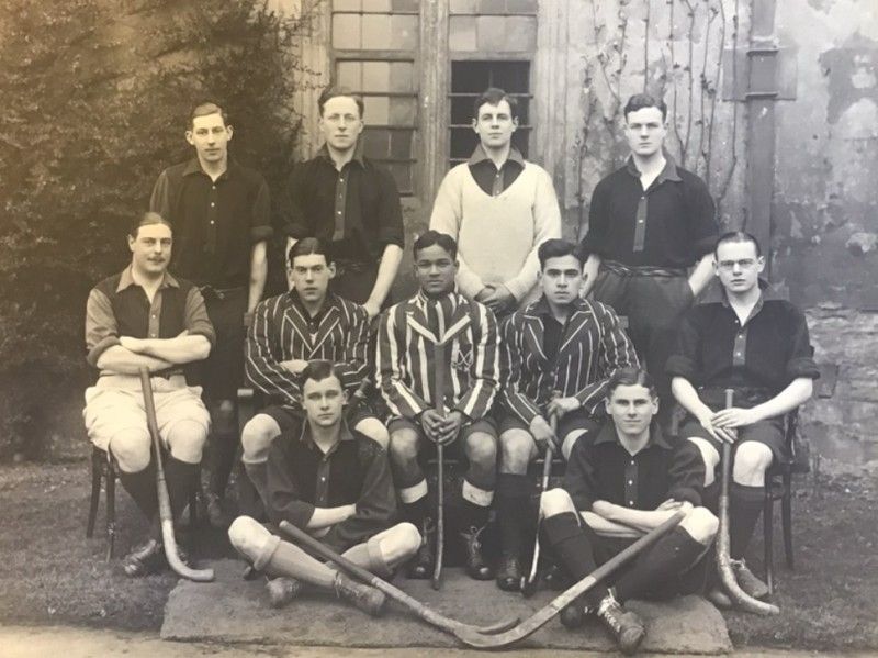 A photo of hockey team of Oxford University with Jaipal Singh Munda (sitting in centre)