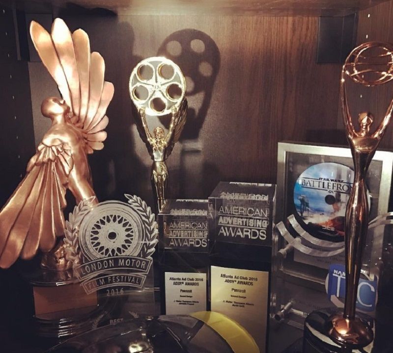 A picture of some awards won by Csaba Wagner
