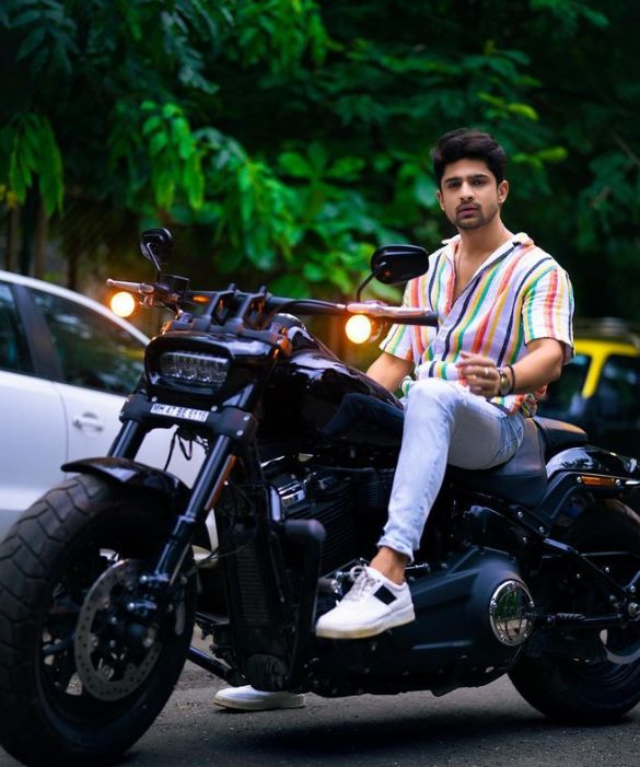 Abhishek Kumar riding a bike