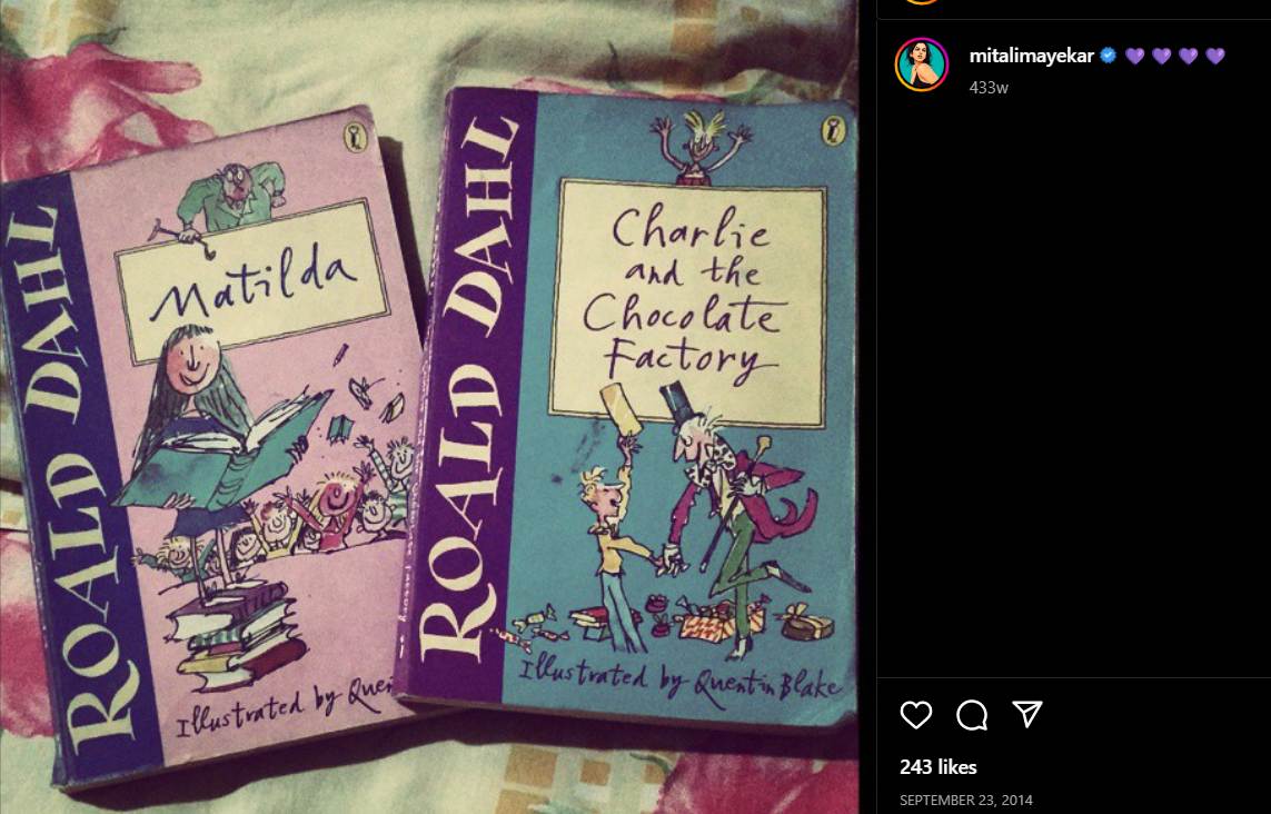 An Instagram post about Mitali's favourite childhood books
