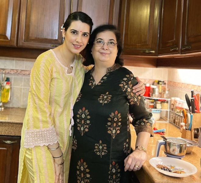 Anahita Dhondy with her mother