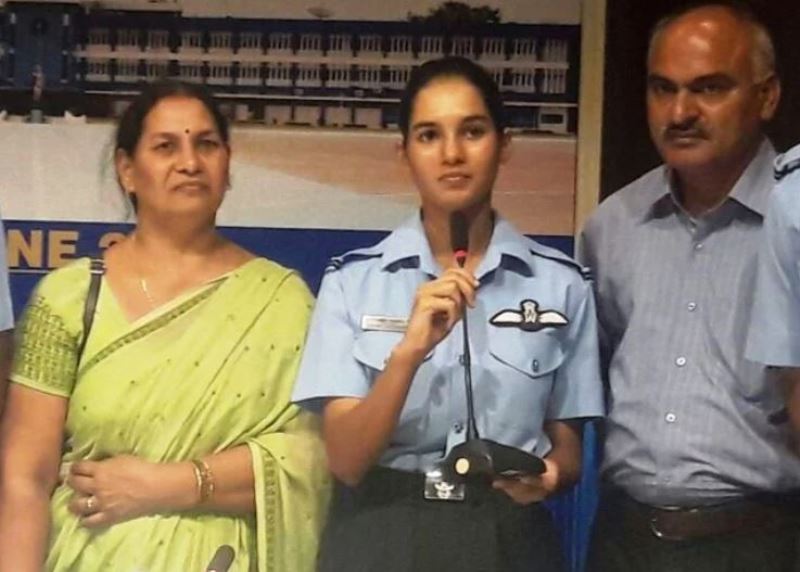 Avani Chaturvedi with her parents