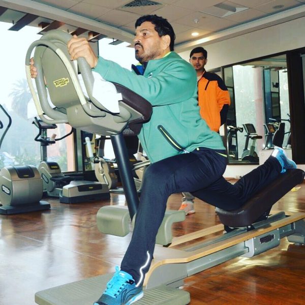 Brij Bhushan Sharan Singh during his workout