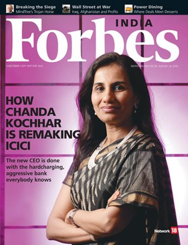 Chanda Kochhar on the cover of Forbes India magazine