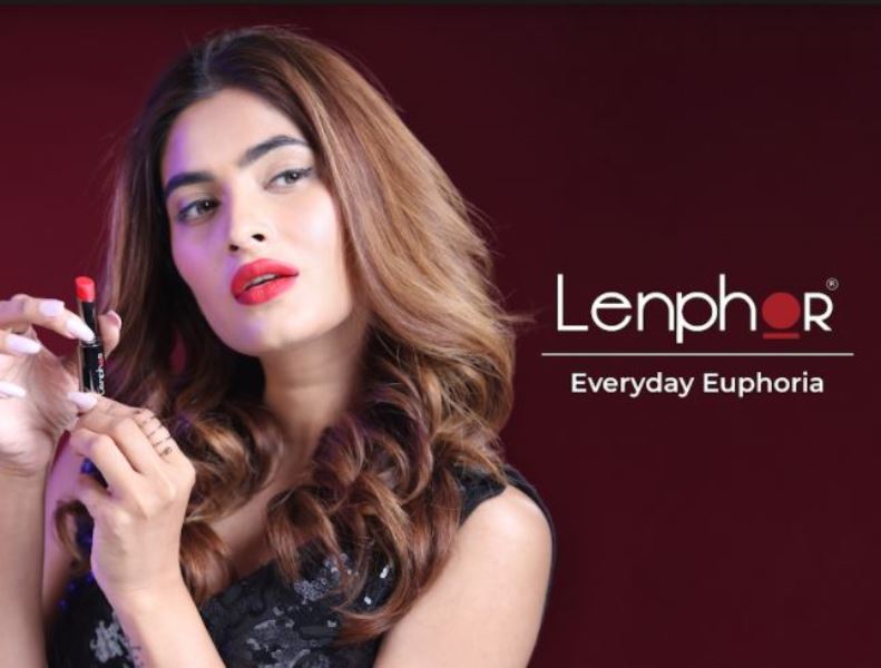 Karishma Sharma promoting Lenphor cosmetics