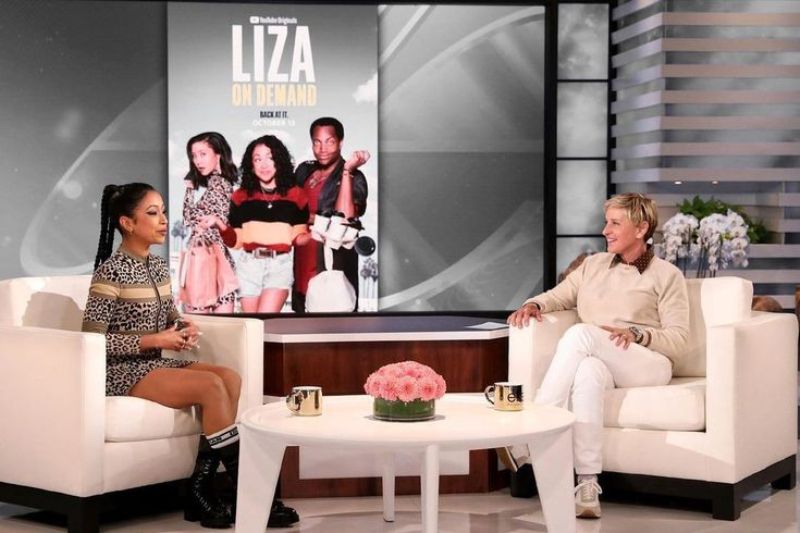 Liza Koshy on The Ellen DeGeneres Show in 2021