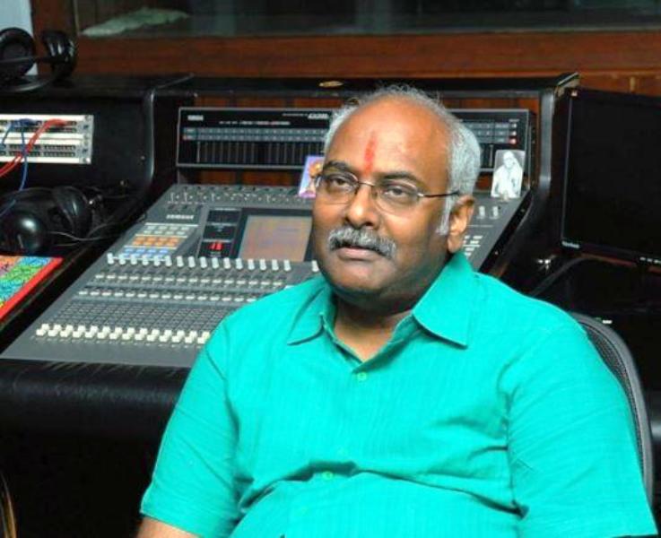 M. M. Keeravani in an audio recording studio