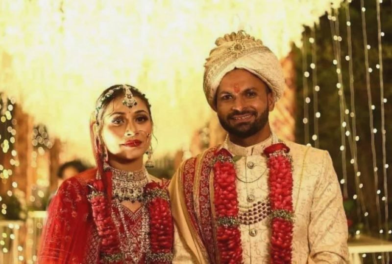 Mukesh Kumar and Divya Singh on their wedding day