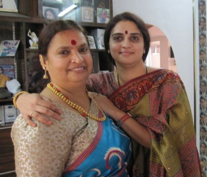 Pavitra Lokesh (right) with her mother