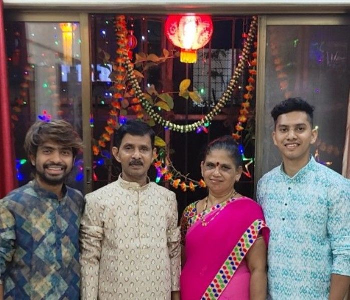 Prathamesh Parab with his family