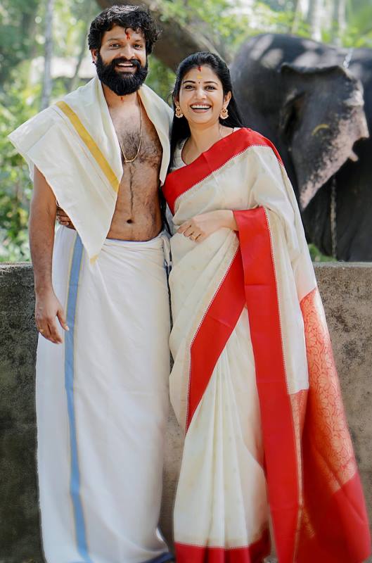 Prayaga with her husband, Murali