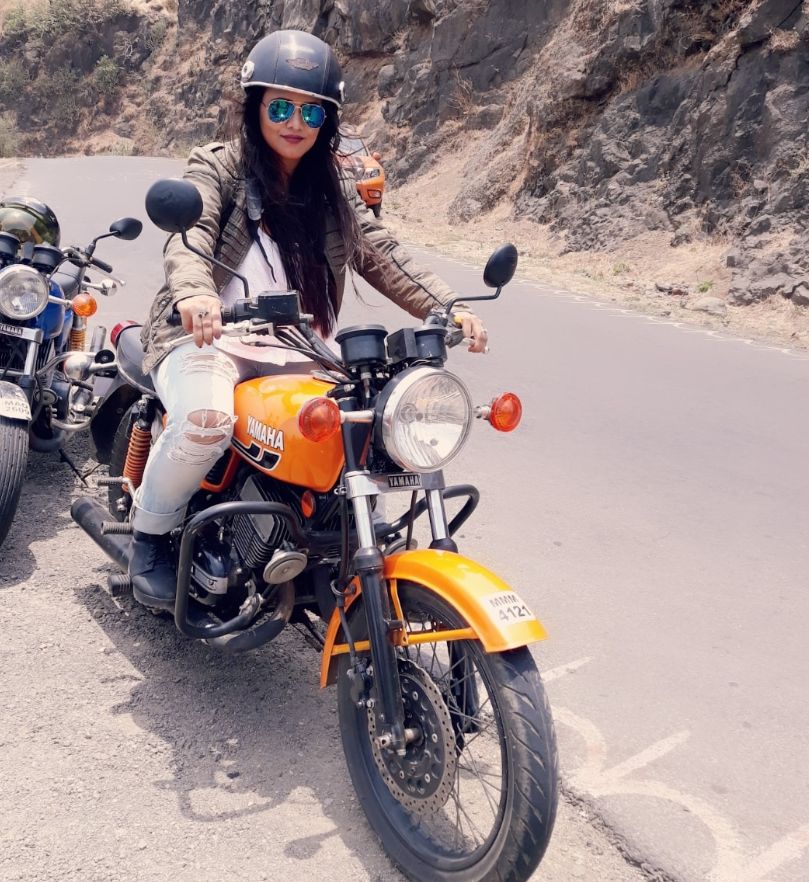 Priya on a bike riding trip with her friends