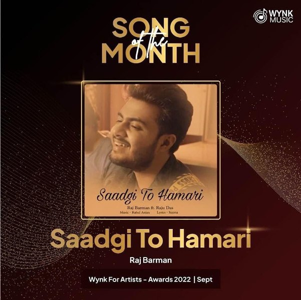 Raj Barman's song highlighted as song of the month on Wynk Music