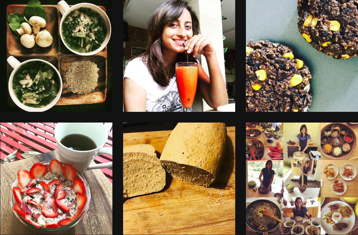 Richa Kar's Instagram feed showcasing her love for vegan food and cooking