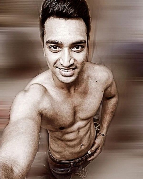 Rohit Gujjar flaunting his abs