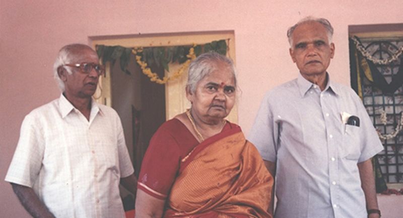 S. L. Bhyrappa with his sister