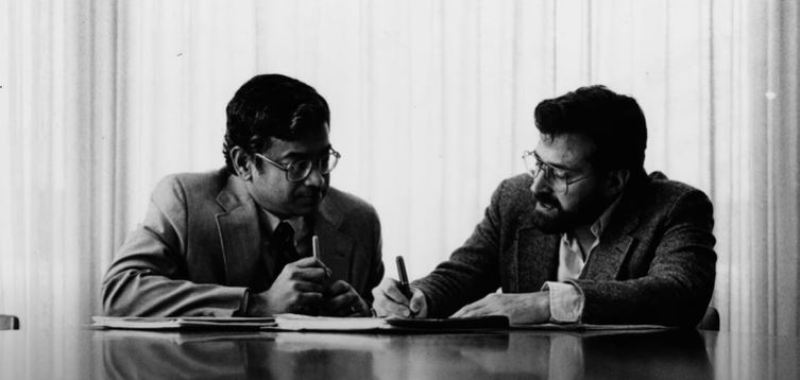 S. R. Srinivasa Varadhan (left) and Daniel W. Stroock