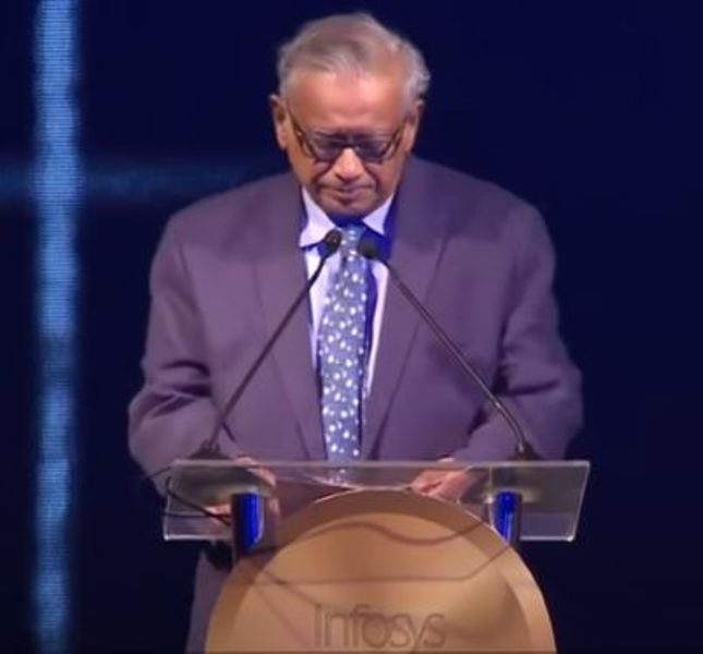 S. R. Srinivasa Varadhan as one of the Jury Chairs of the Infosys Prize in 2019