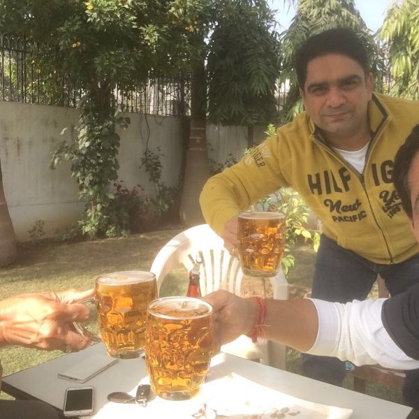 Sandeep Baswana with his beer mug