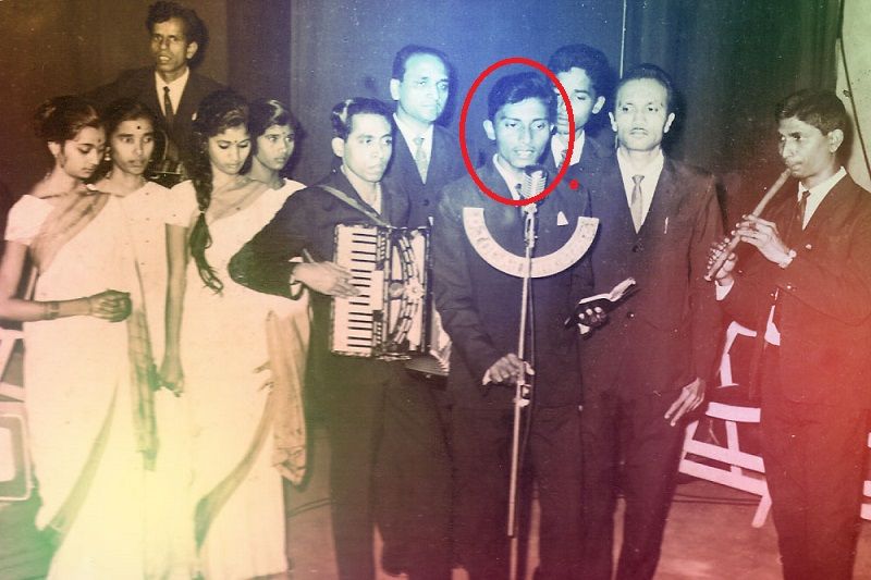Shabbir Kumar as a youngster singing song at an event