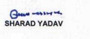 Signature of Sharad Yadav