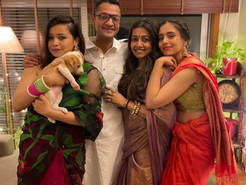 Srishti Ganguli with her mother, sister, and step-father