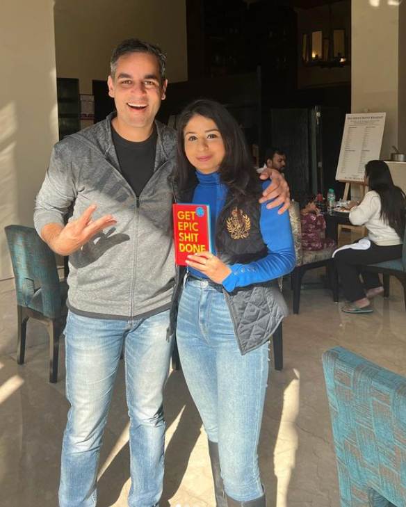Supriya with Ankur Warikoo during his book launch