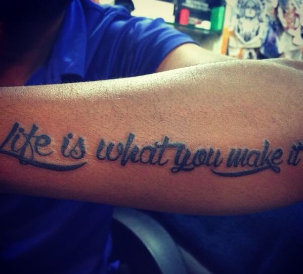 Suryakumar Yadav's 'Life is what you makr it' tattoo