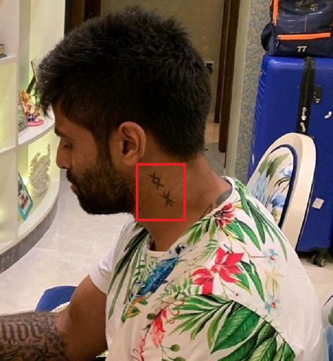 Suryakumar Yadav's neck tattoo