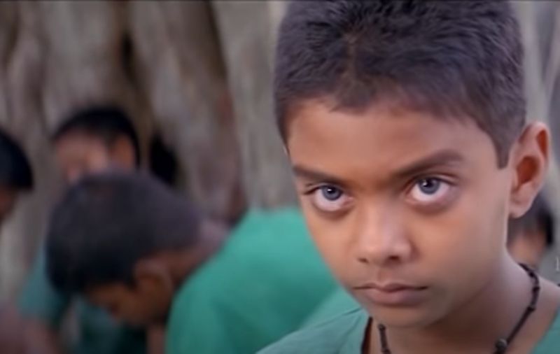 Vinoth Kishan as young Nandha in a still from his debut film Nandha (2001)