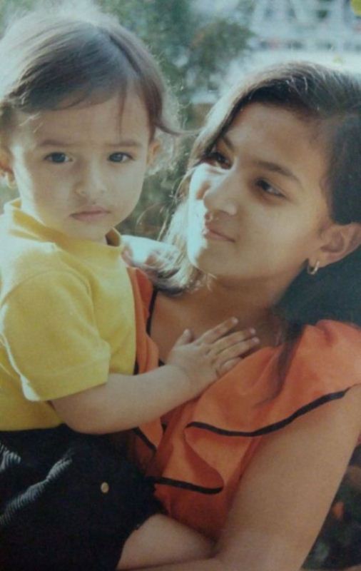 A childhood picture of Chintan Rachchh with his sister