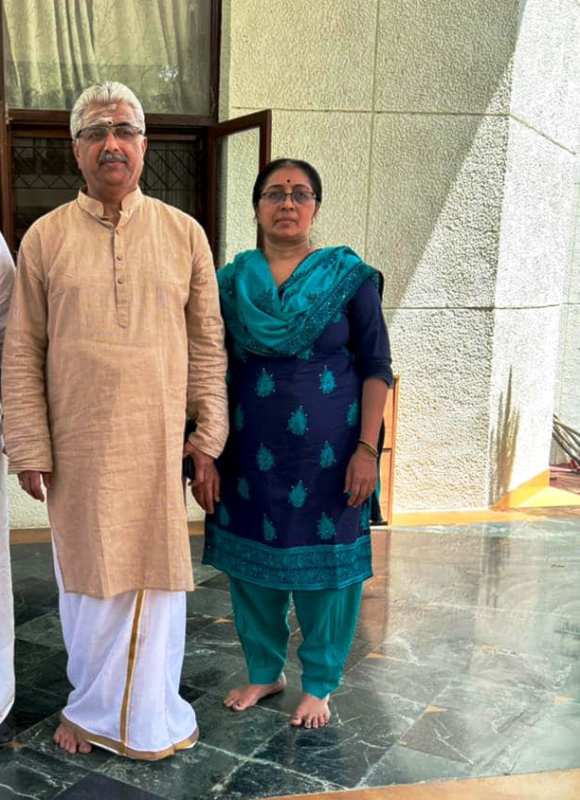 A photo of Aravind Kumar with his wife Anupama