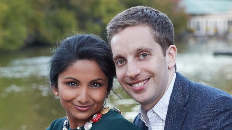 A picture of Aditi Banga with her husband