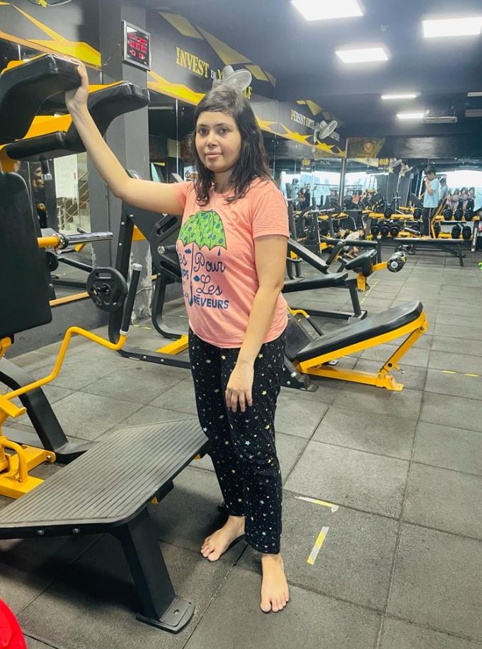 A picture of Sagarika in the gym