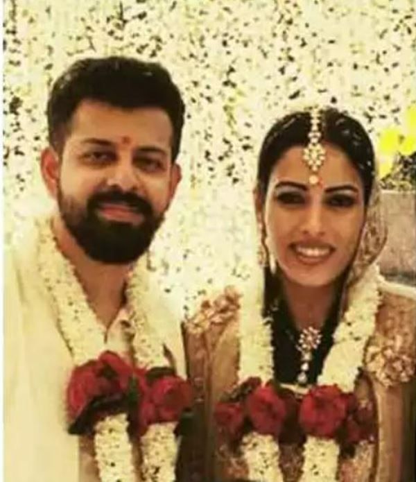 A wedding picture of Sheetal Menon and Bejoy Nambiar