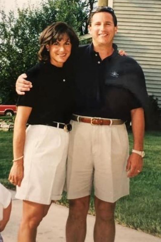 A young-age image of Paula Hurd with Mark Hurd