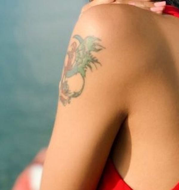 A zoomed picture of Tanu Chandel's tattoo