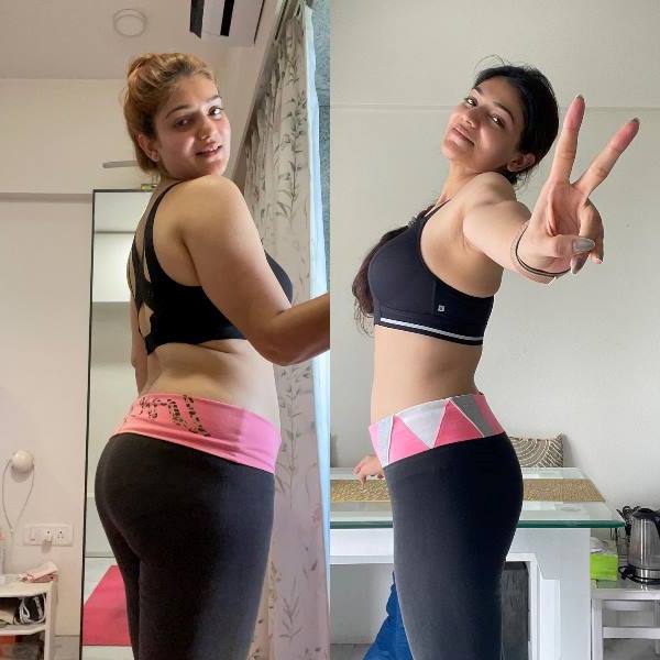 Aditi Gautam posted this picture of her physical transformation after weight loss on social media