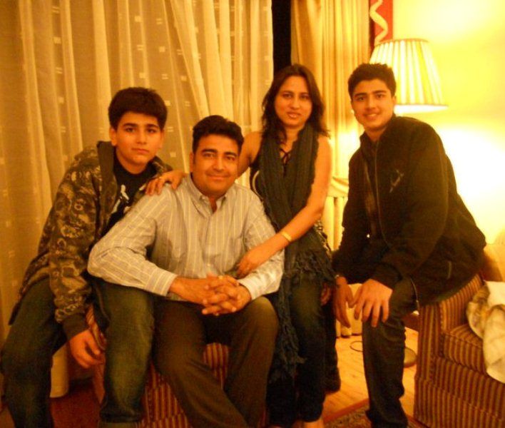 An old photograph of Chayan Chopra with his family
