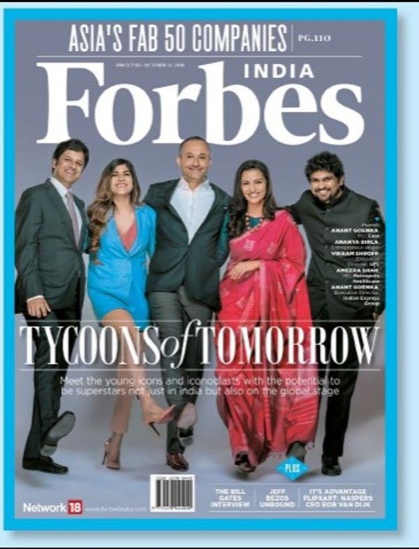 Ananya Birla (left) on the cover of the Forbes magazine