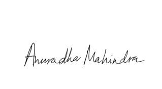 Anuradha Mahindra's signature