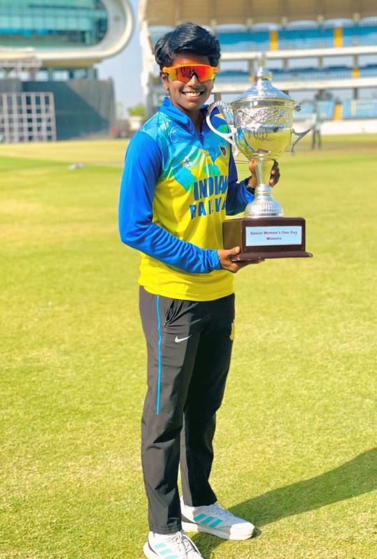 Arundhati Reddy with the Senior Women’s Inter Zonal One Day Trophy