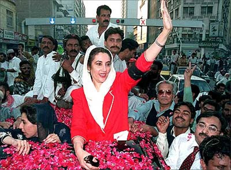 Benazir Bhutto after she returned to Pakistan in 1986