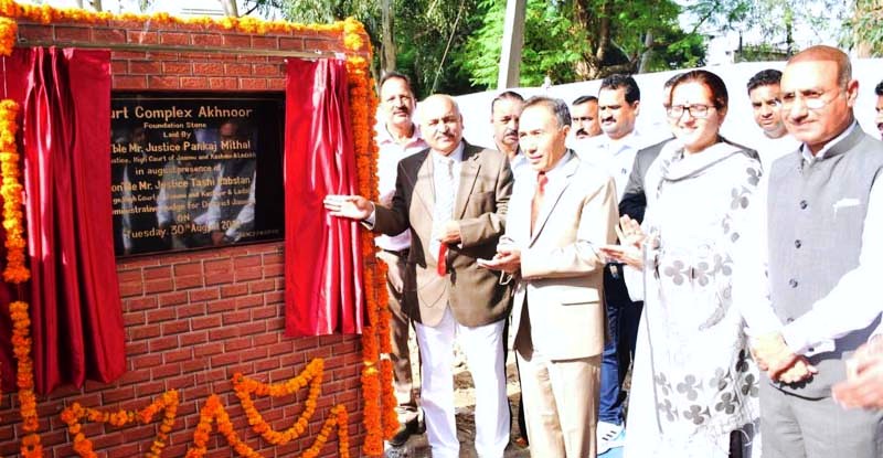 Chief Justice Pankaj Mithal laying foundation stone of new Court Complex at Akhnoor