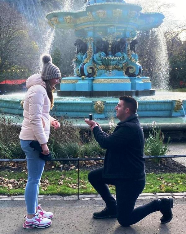 Craig Hitchmough proposing to Sophie Ecclestone