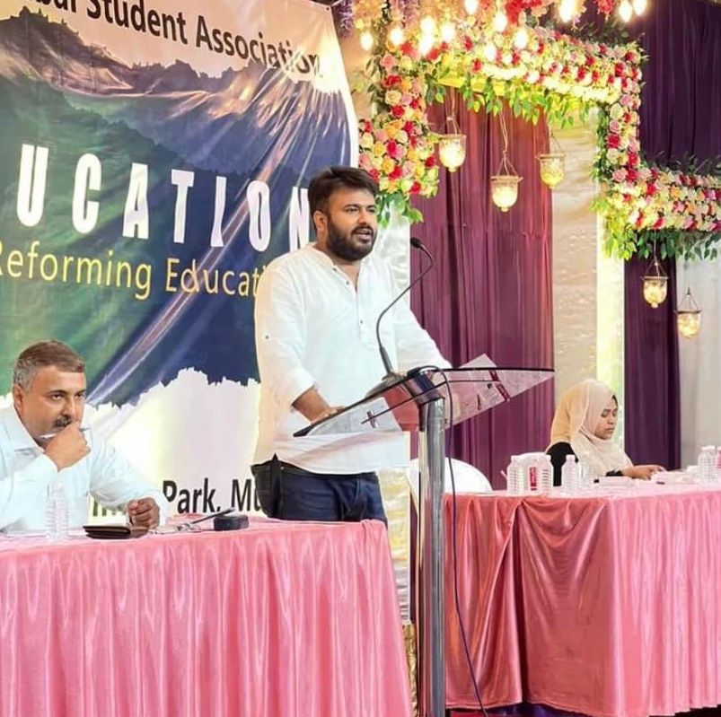 Fahad Ahmad speaking about National education policy at an event in Mumbai