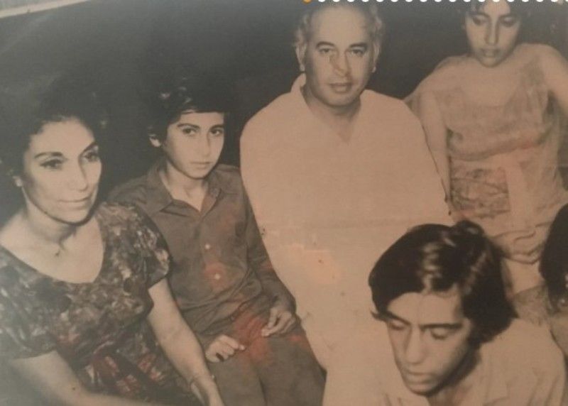 From left, Benazir's mother, Nusrat Bhutto, her brother, Shahnawaz Bhutto, Zulfikar Ali Bhutto, and Benazir Bhutto